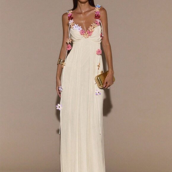 Apricot Women's Elegant Sexy Floral Long Dress - Picture 1 of 7